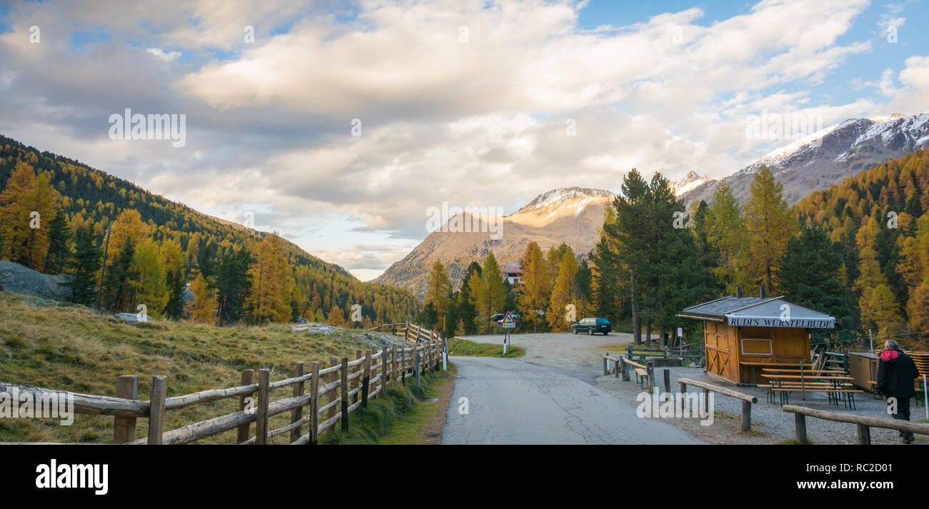 Dolomites Mountains, autumn landscape in the The Martello valley in South Tyrol in the Stelvio National Park, Alps, northern Italy, Europe. Beauty of  Stock Photo