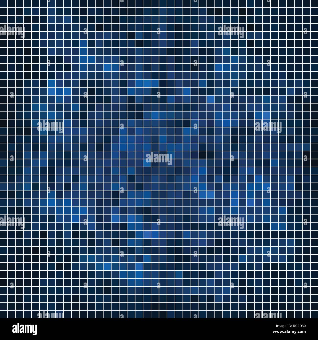 abstract vector square pixel mosaic background - dark blue Stock Vector ...