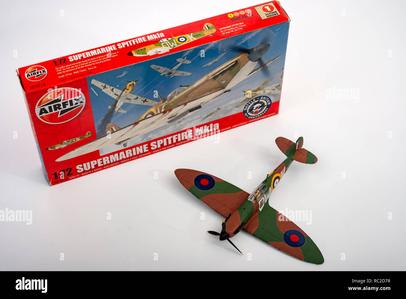 Airfix Supermarine Spitfire MkIa model aircraft Stock Photo
