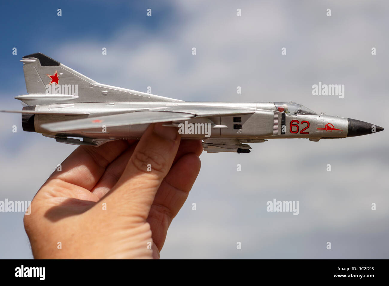 Mig-23 model jet fighter Stock Photo
