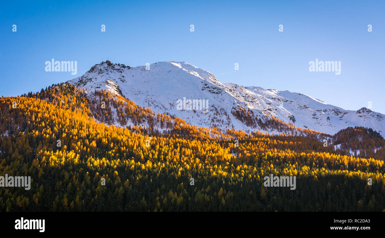 Dolomites Mountains, autumn landscape in the The Ultental ( Val d'Ultimo ) in South Tyrol, Alps, northern Italy, Europe. Beauty of nature concept . Stock Photo