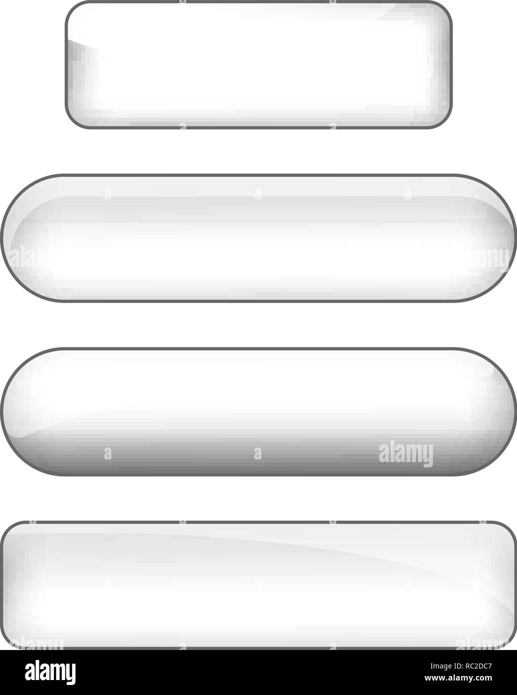 Silver Button Interface vector bright glossy web buttons set - silver Stock Vector Image & Art ...