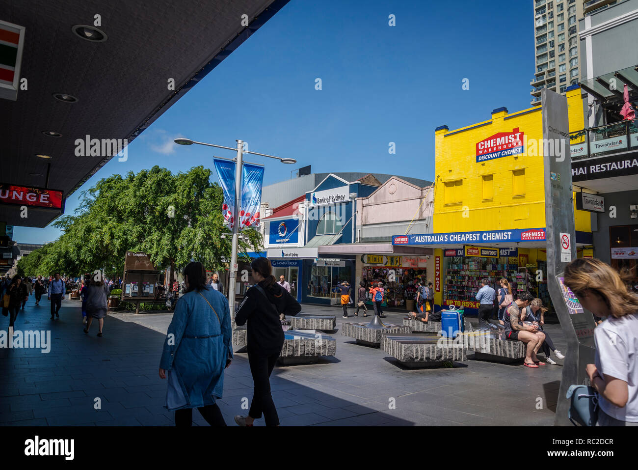 Pedestrian Victoria Avenue, Chatswood, Sydney, NSW, Australia Stock Photo