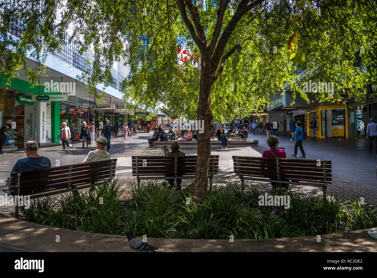 Victoria Avenue, Pedestrian main shopping street, Chatswood, Sydney, NSW, Australia Stock Photo