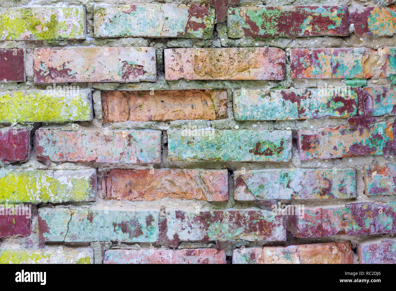 old colored mold brick wall Stock Photo Alamy