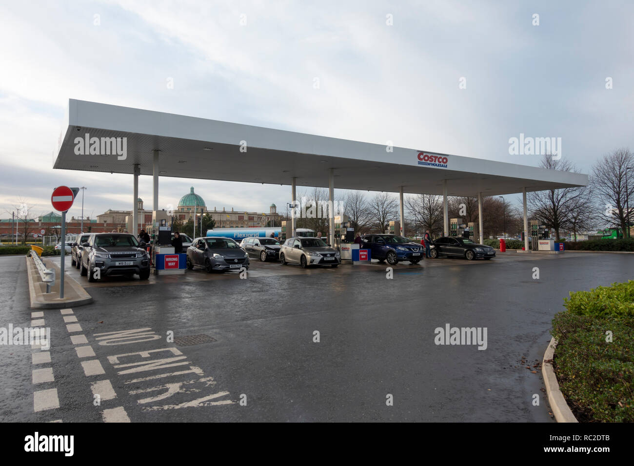 Costco Fuel Station in Trafford Park, Manchester Stock Photo