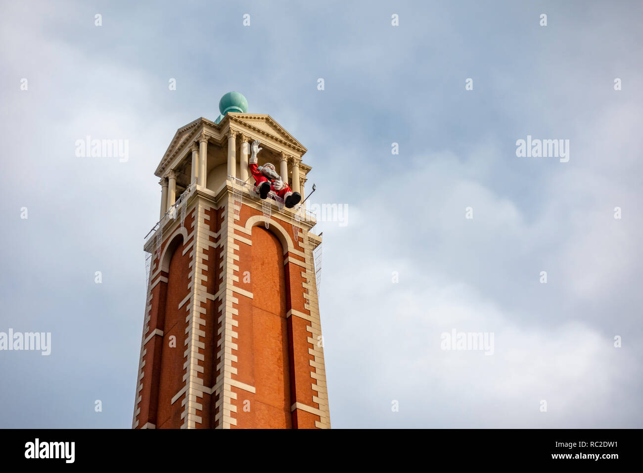 Father Christmas at the top of Barton Square, at intu Trafford Centre, Manchester. Stock Photo