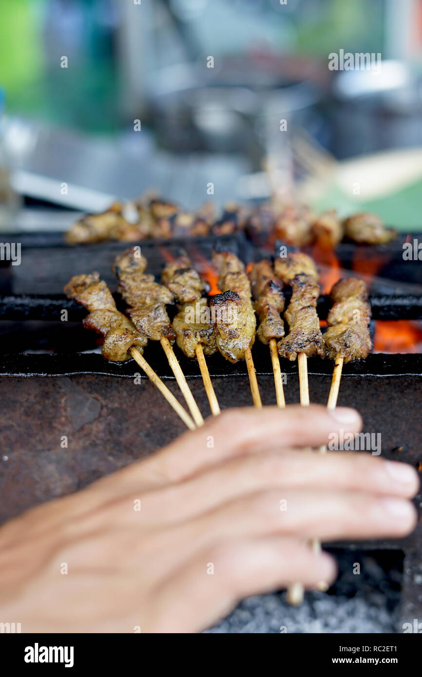 Traditional Indonesian Satay Grilled with charcoal Stock Photo Alamy
