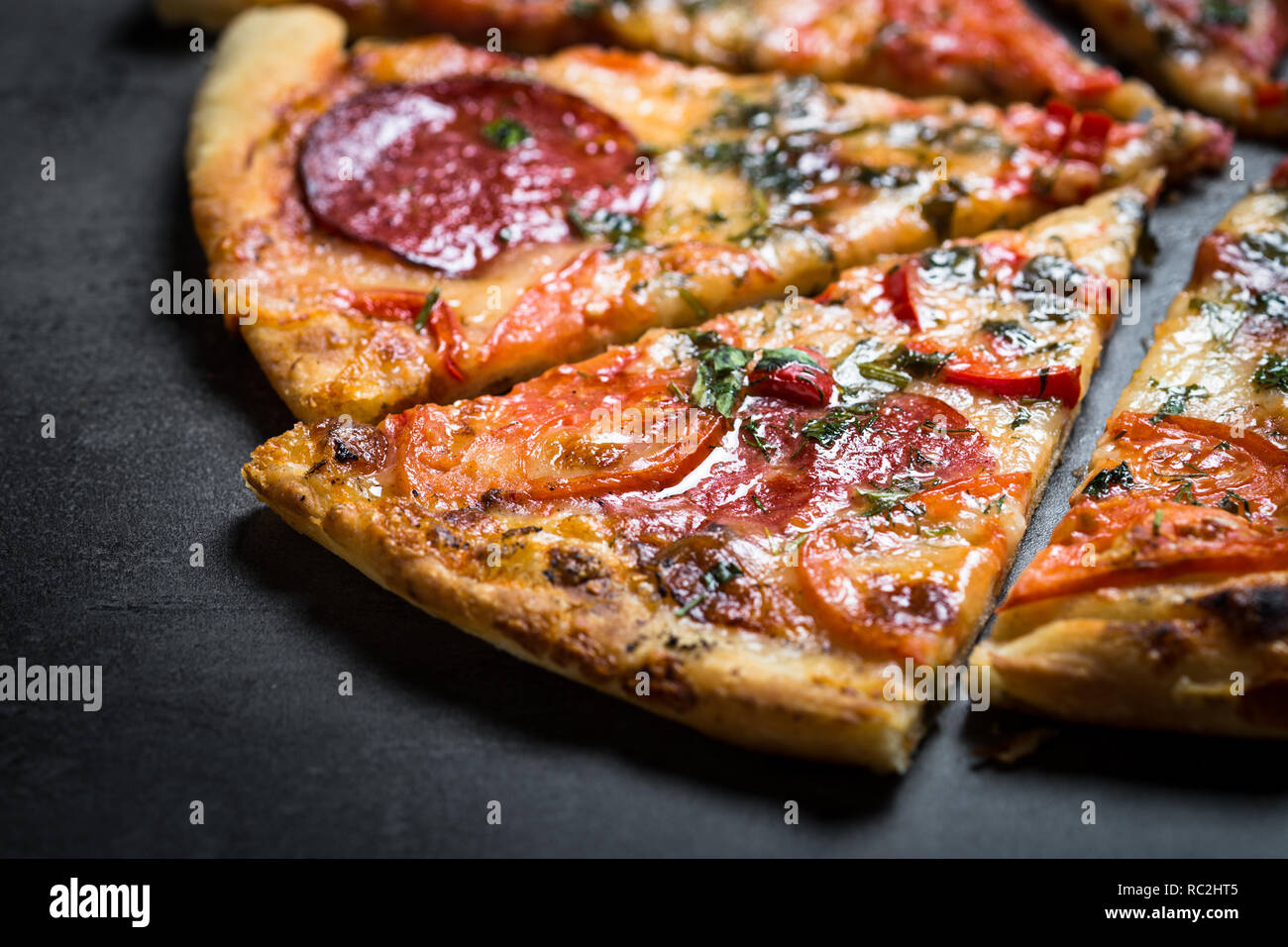 Traditional italian pizza Stock Photo - Alamy