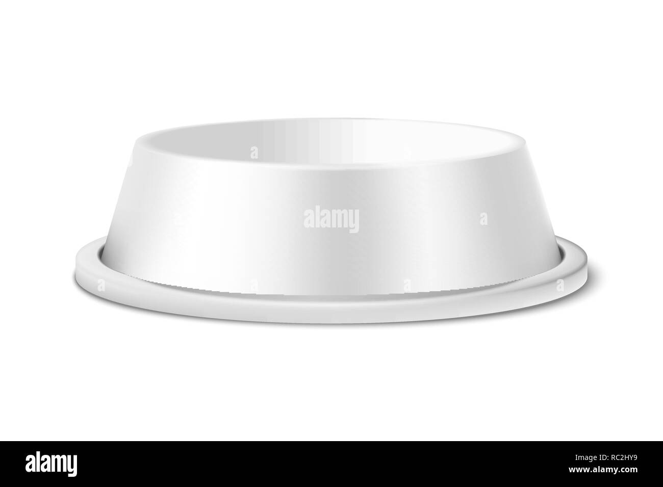 Download Vector Realistic White 3d Matte Blank Plastic Or Metal Pet Bowl Icon Mock Up Closeup Isolated