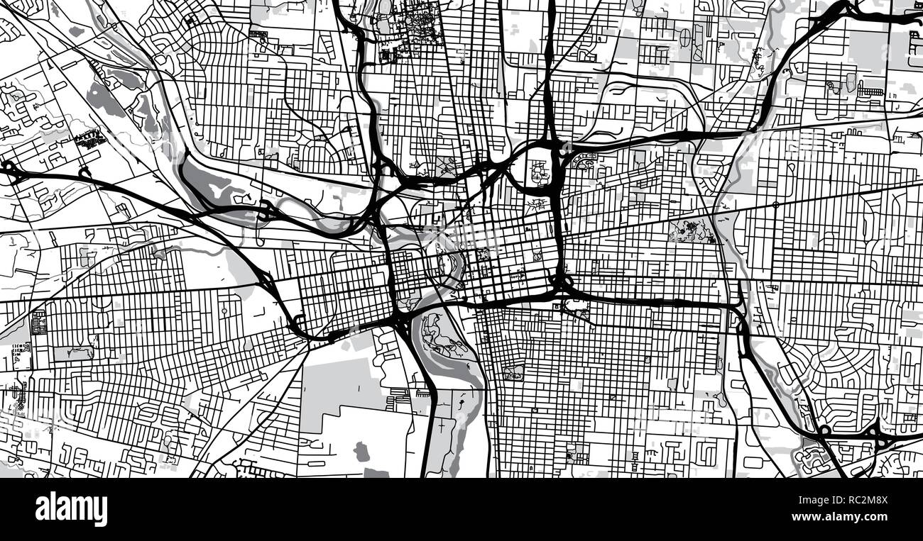 Colombus Svg Map Urban vector city map of Colombus, Ohio, United States of America Stock ...