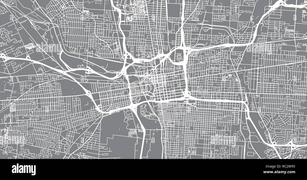 Colombus Svg Map Urban vector city map of Colombus, Ohio, United States of America Stock ...
