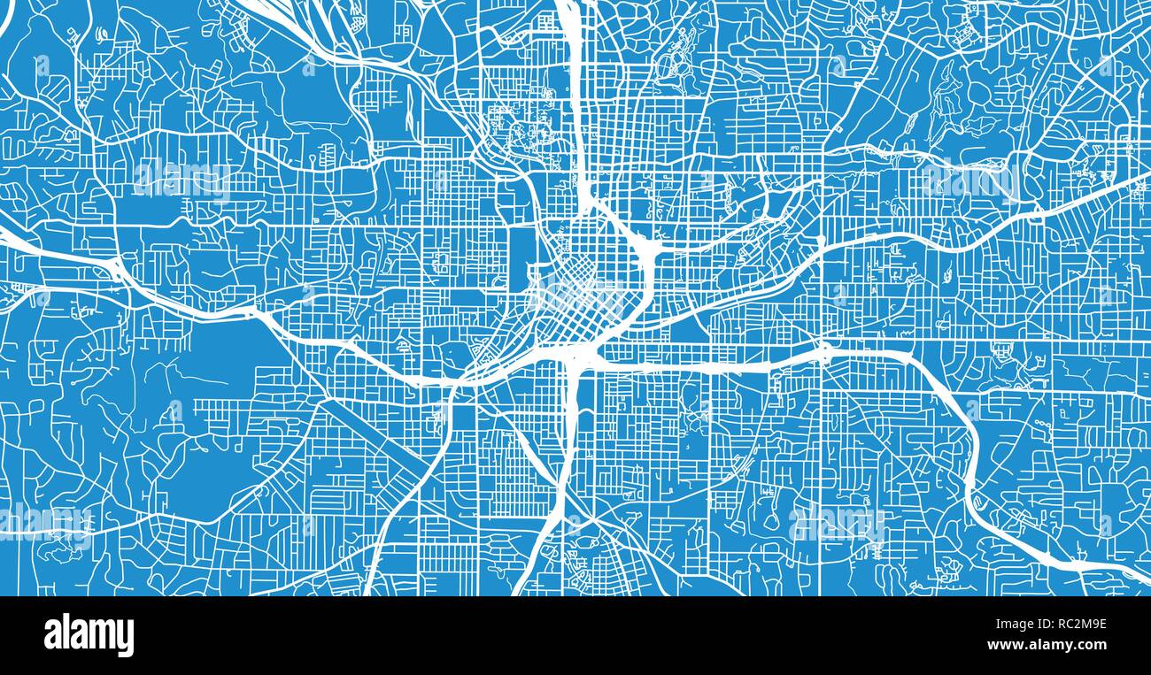 Urban vector city map of Atlanta - Urban Vector City Map Of Atlanta Georgia United States Of America RC2M9E