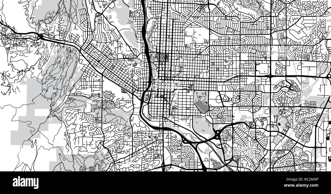 Urban vector city map of Colorado Springs, Colorado, United States of America Stock Vector