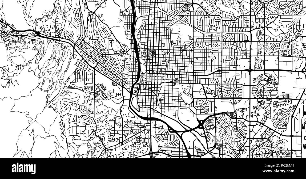 Urban vector city map of Colorado Springs, Colorado, United States of America Stock Vector