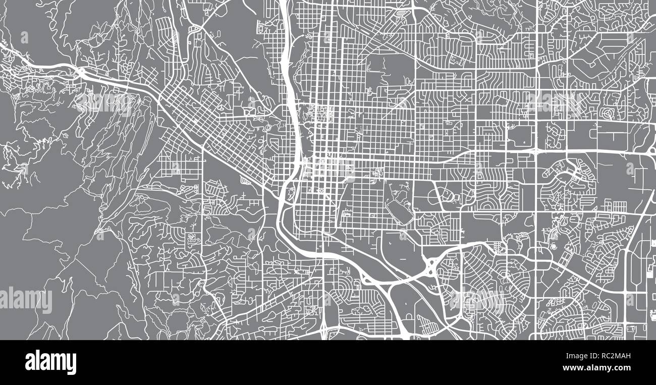 Urban vector city map of Colorado Springs, Colorado, United States of America Stock Vector