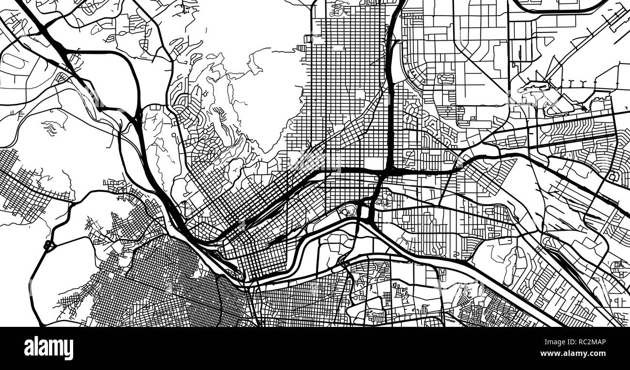 Urban vector city map of El Paso, Texas, United States of America Stock Vector Image & Art Alamy