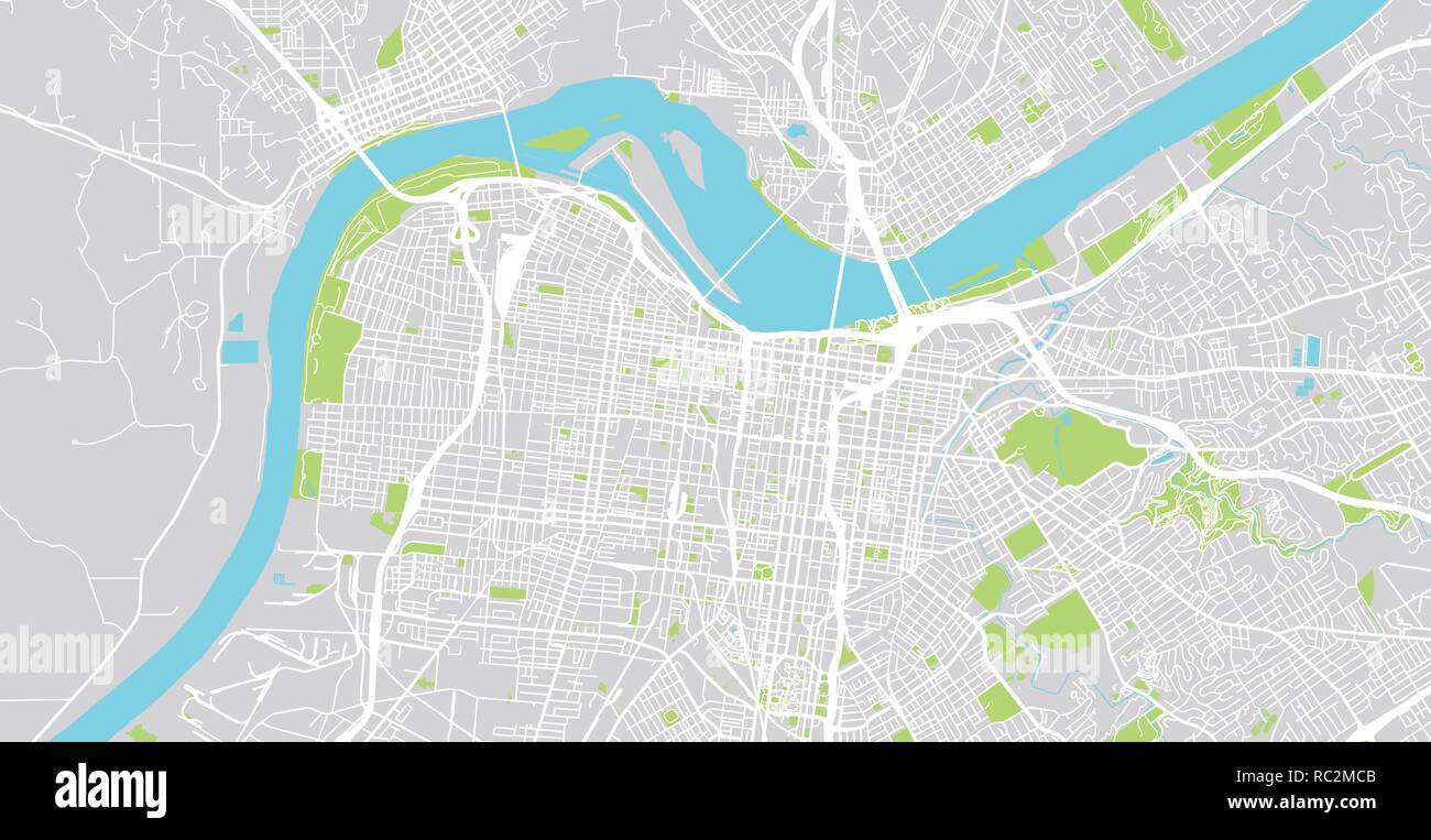 Urban vector city map of Louisville - Urban Vector City Map Of Louisville Kentucky United States Of America RC2MCB