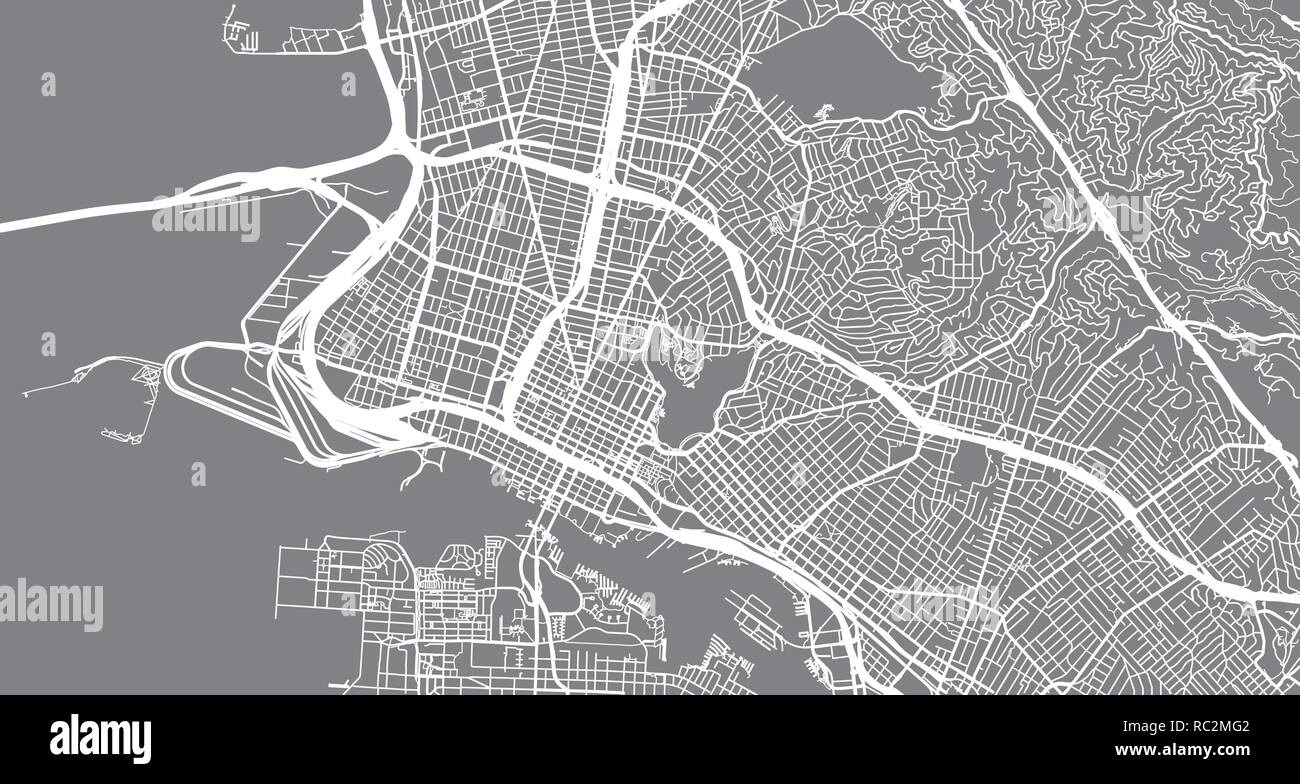 Urban vector city map of Oakland, California, United States of America  Stock Vector Image \u0026 Art - Alamy, image size:1300x784