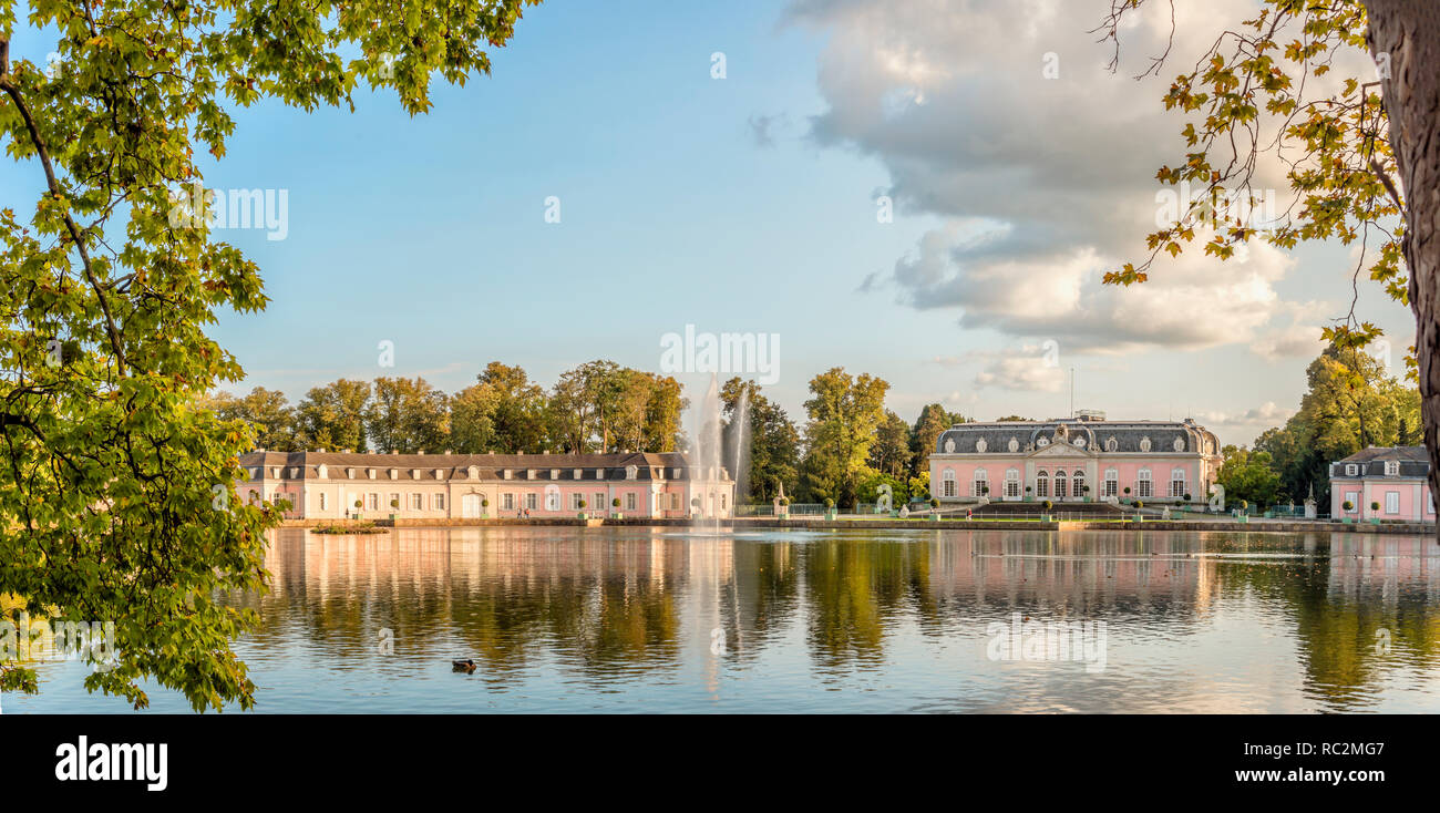 Panorama of Benrath Castle in Autumn, Duesseldorf, NRW, Germany Stock Photo