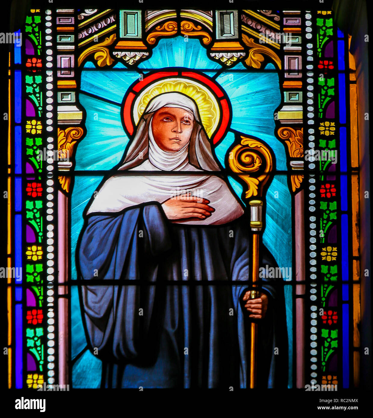 Stained Glass in the Church of Antibes, France, depicting Saint Therese ...