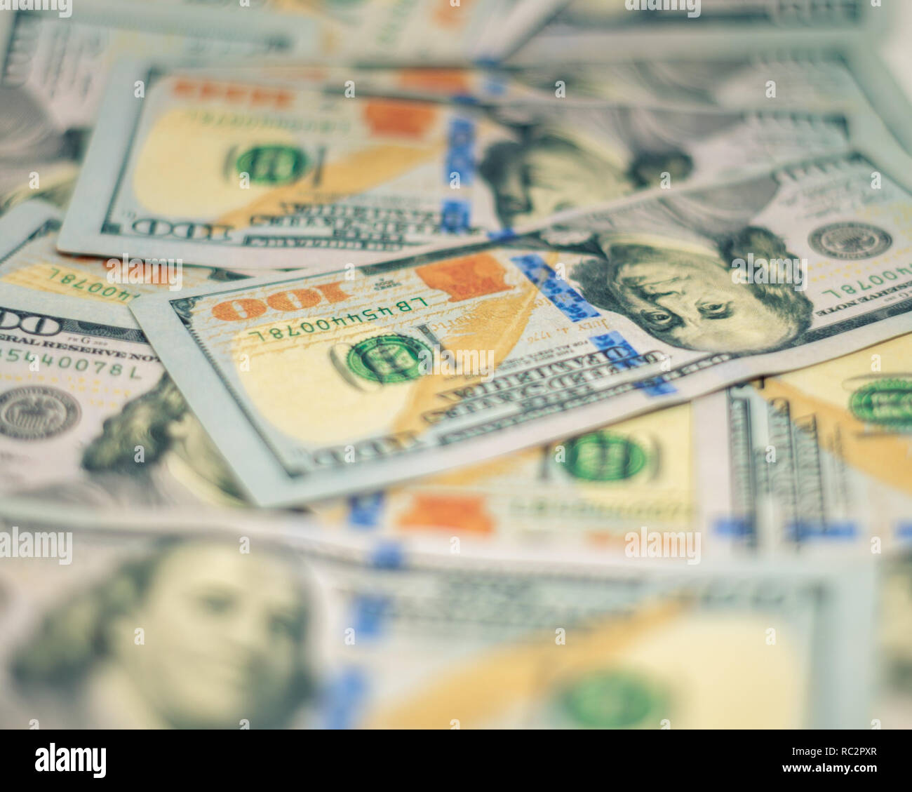 Investment American 100 dollar banknotes Stock Photo