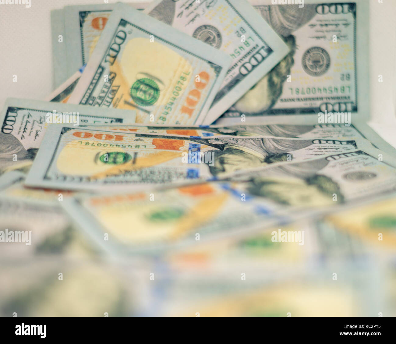 100 dollar bills background Stock Photo