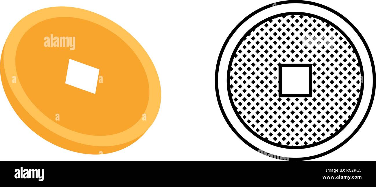 Gold coin icon set, yuan symbol, vector illustration Stock Vector Image ...
