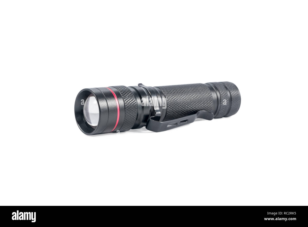 Small portable pocket flashlight Stock Photo
