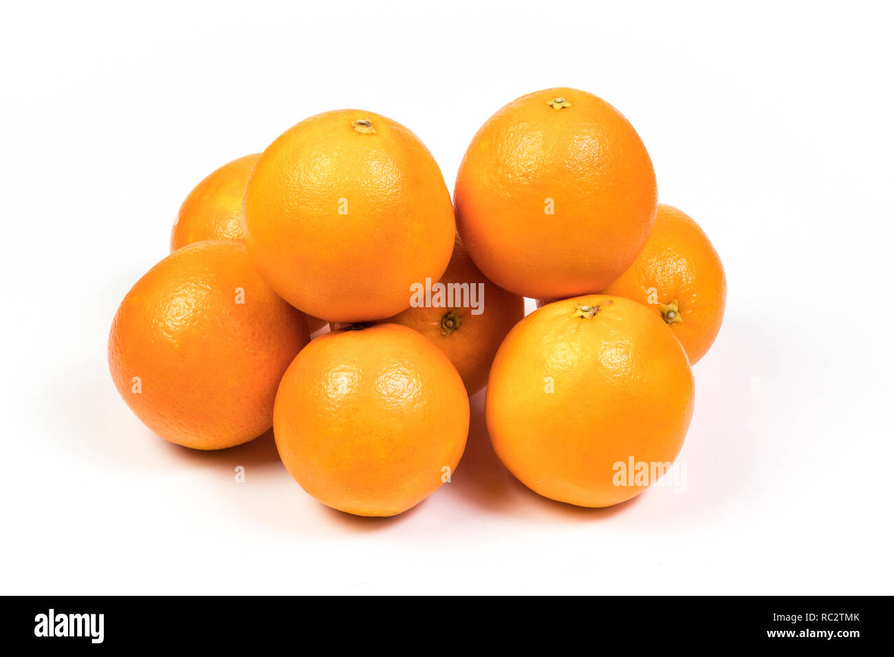 oranges on a white background Stock Photo