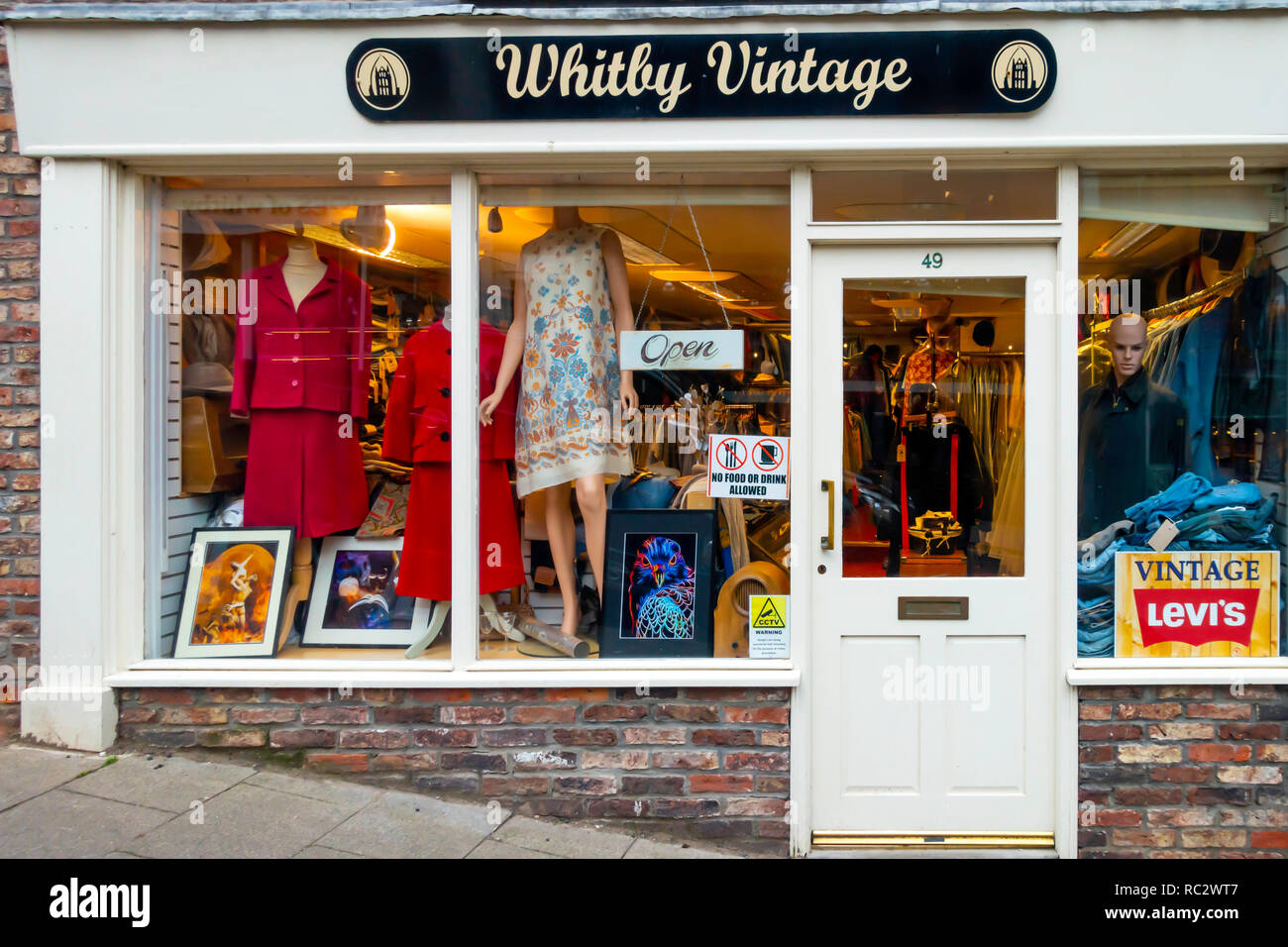Whitby Vintage clothing selling second -hand smart designer clothing Stock Photo