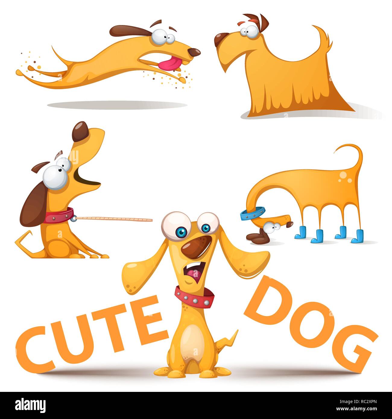 Cute dog set. Funny illustration Stock Vector Image & Art - Alamy