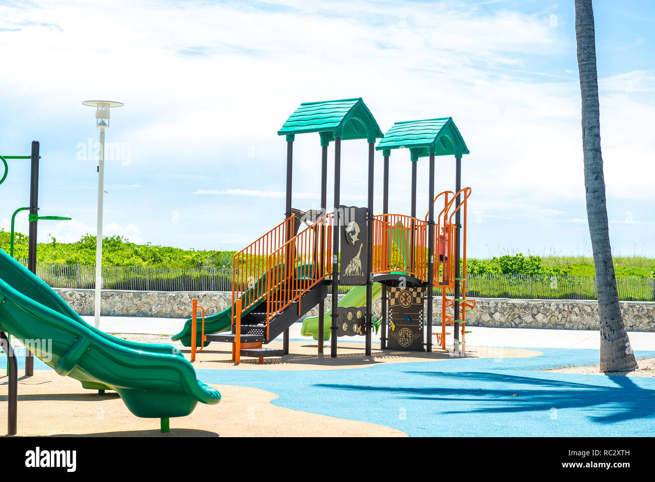 Miami, USA jun 12, 2018 Kids having fun at the Miami beach