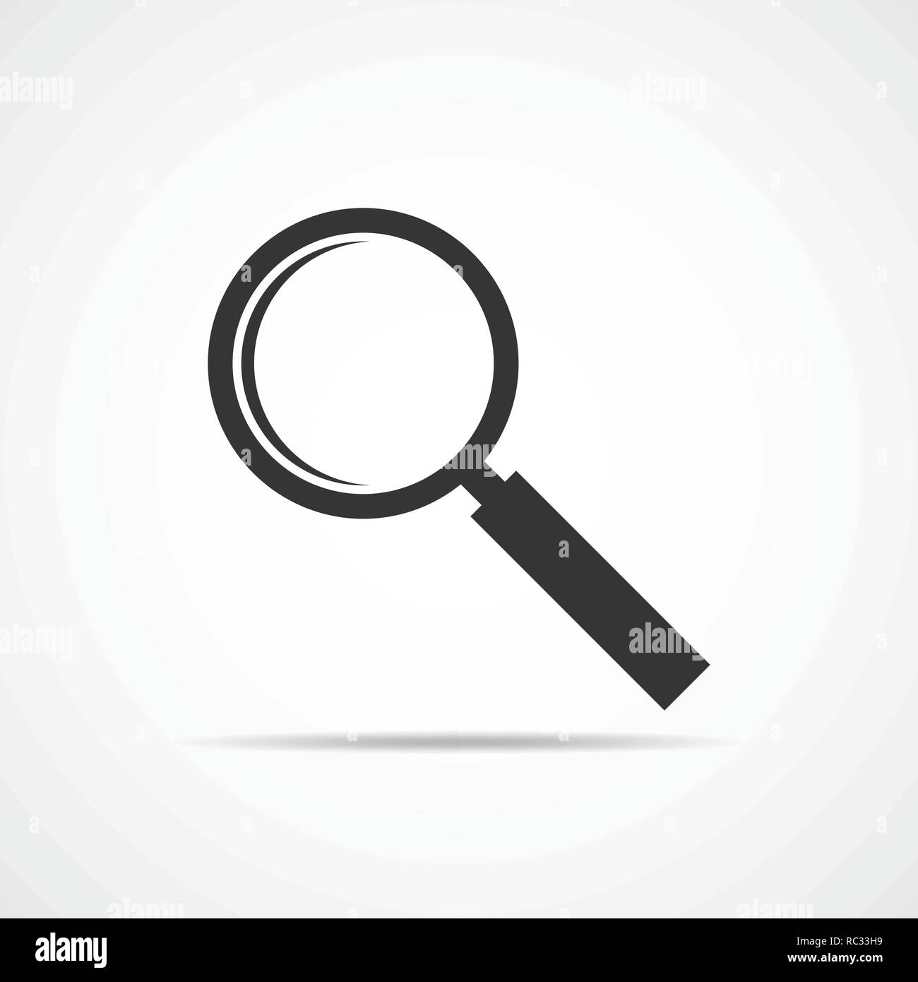 Magnifying glass icon. Vector illustration. Loupe icon, isolated on light background Stock Vector