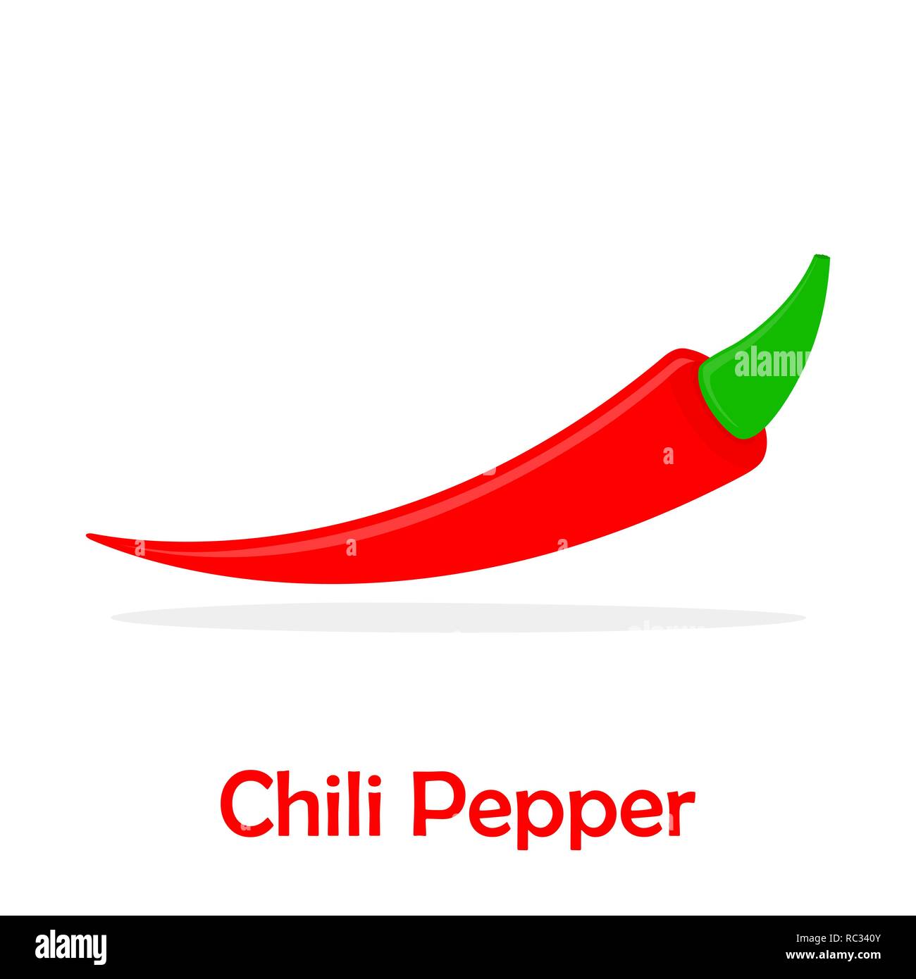 Chili Pepper in flat design. Vector illustration. One Chili Pepper, isolated on white background Stock Vector