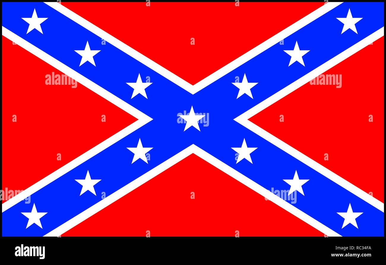 Confederate States of America flag. Historical national flag of the