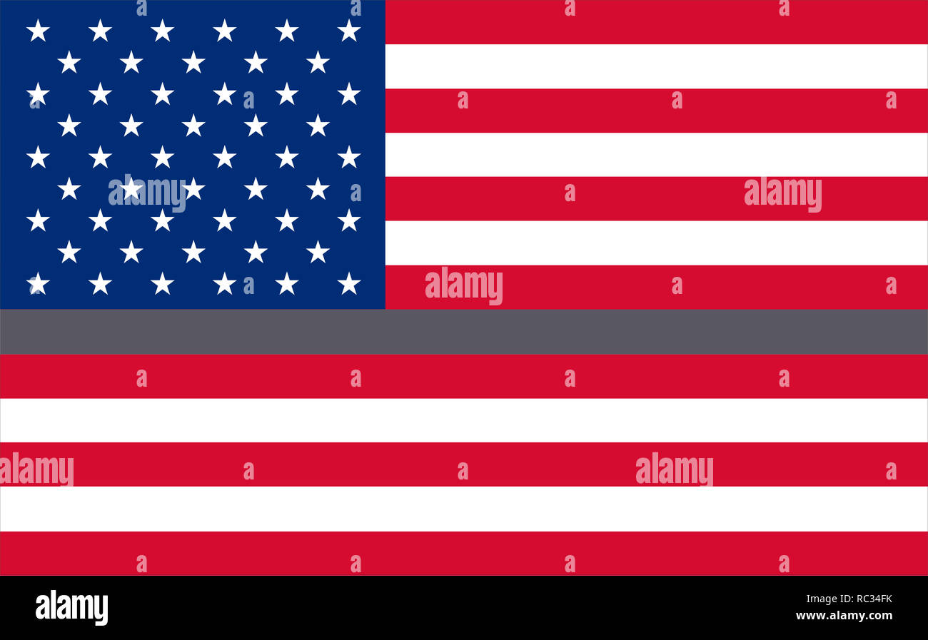 Trade Winds Thin Gray Line Flag 2x3 FT - 100% Polyester, Printed, Support Corrections Officers - Grey Line US Flag