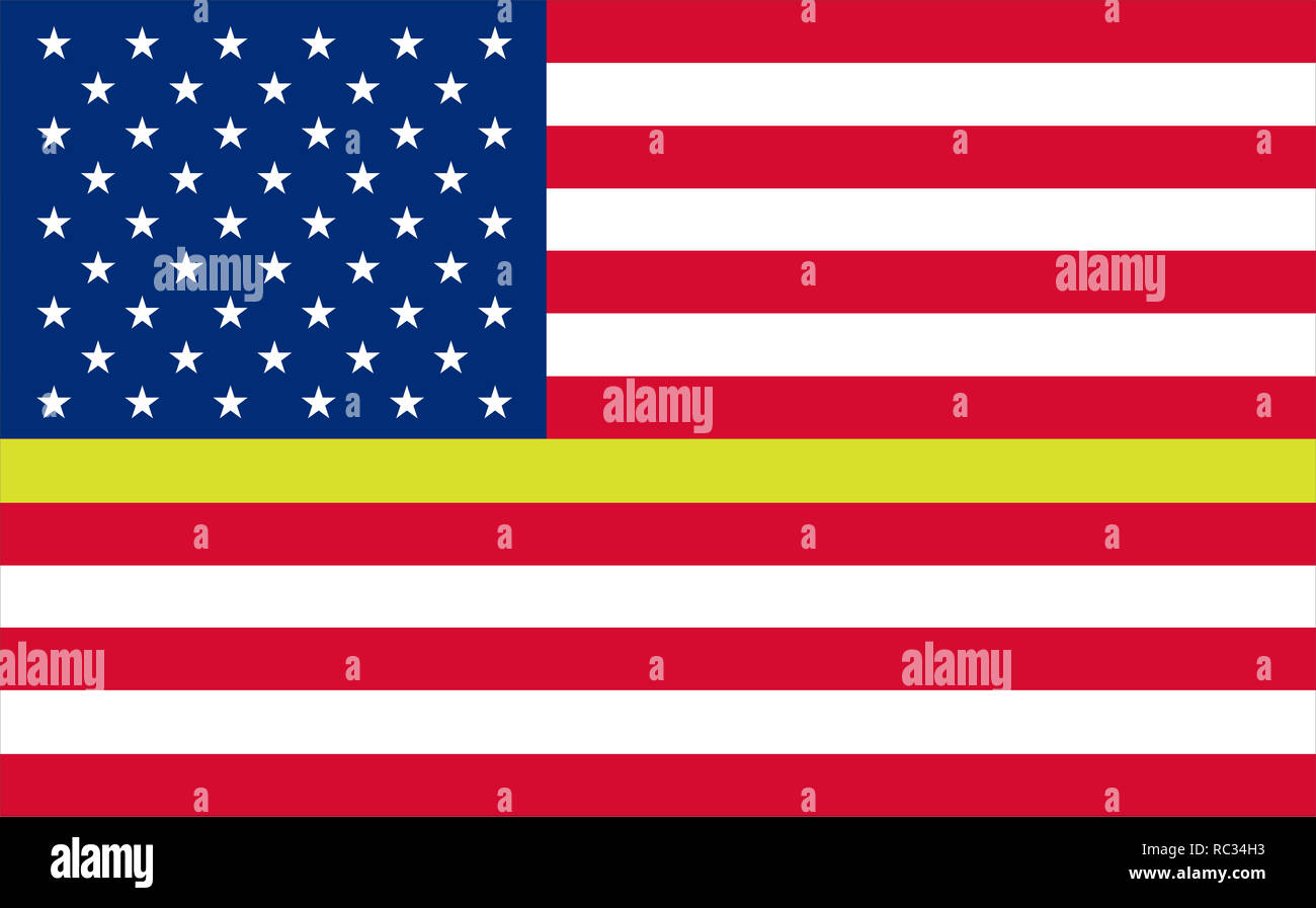Thin Gold Line American Flag. Flag Representing 911 and other first ...
