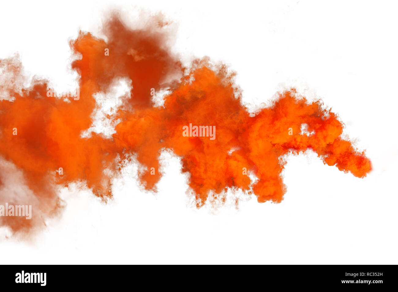 Red and orange smoke isolated on white background Stock Photo - Alamy