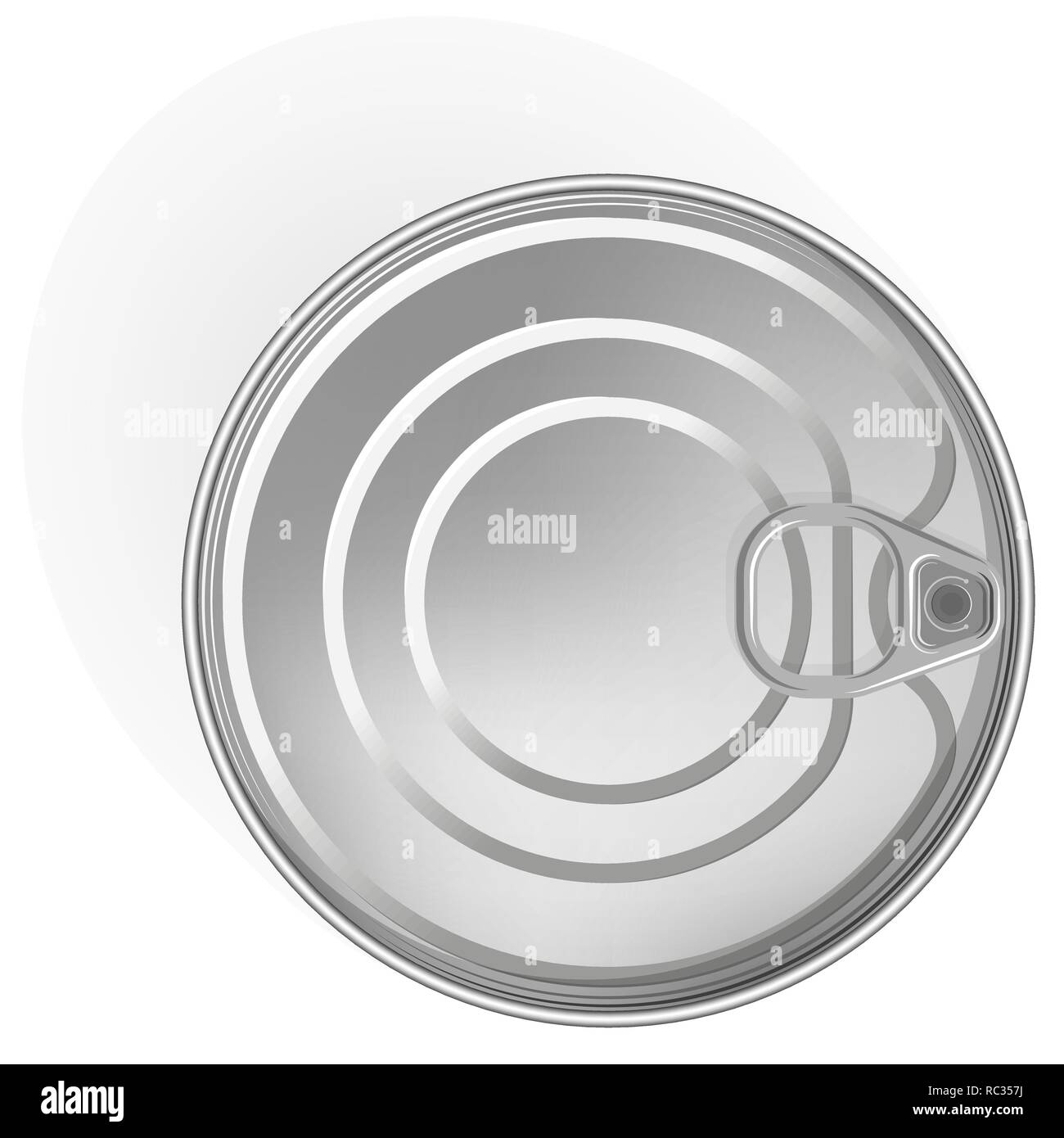 Tin can with a ring. Realistic look. Place for labels and stickers Stock Vector