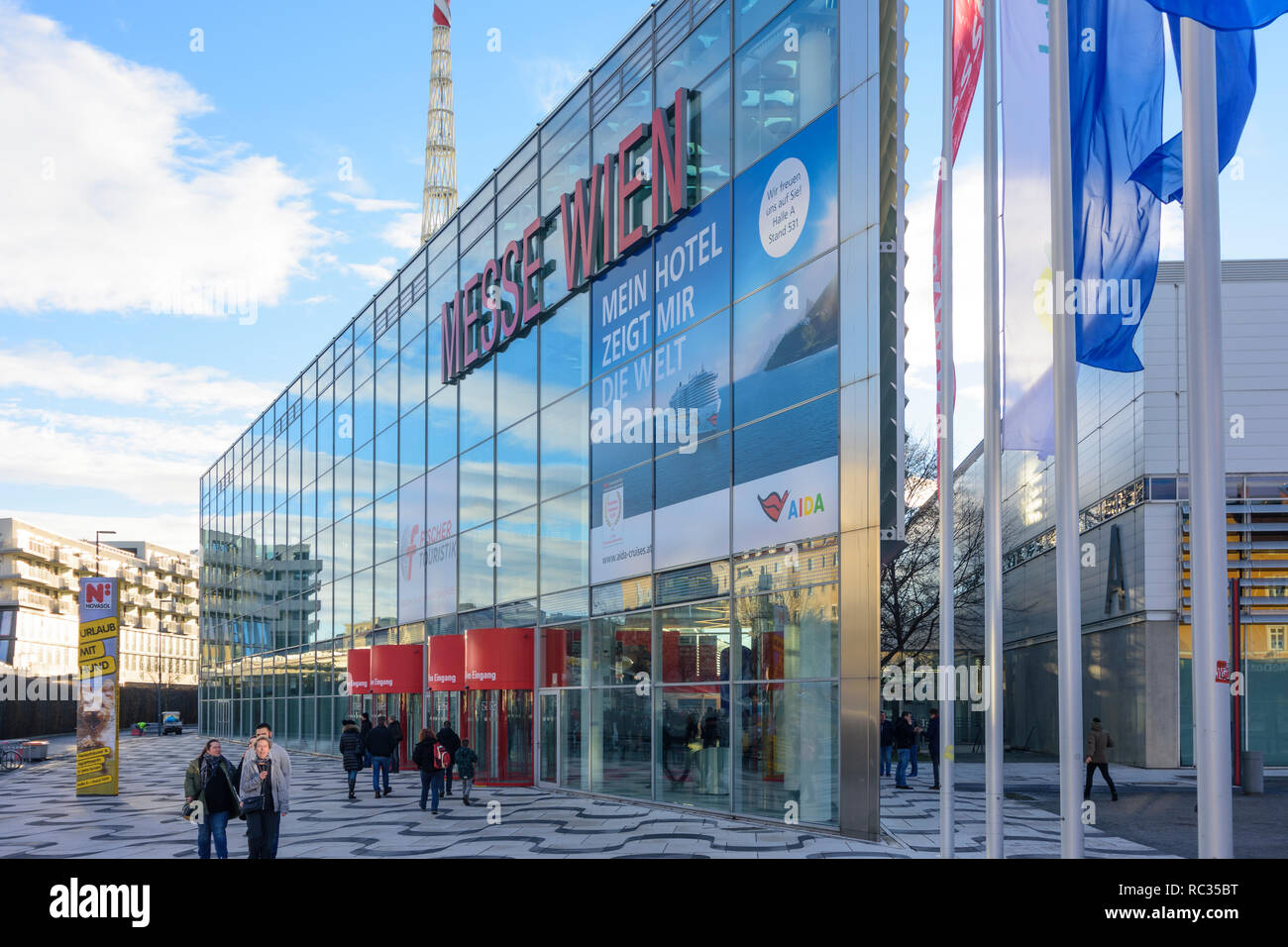 Wien, Vienna: fair building Messe Wien, visitors in 02. Leopoldstadt, Wien, Austria Stock Photo