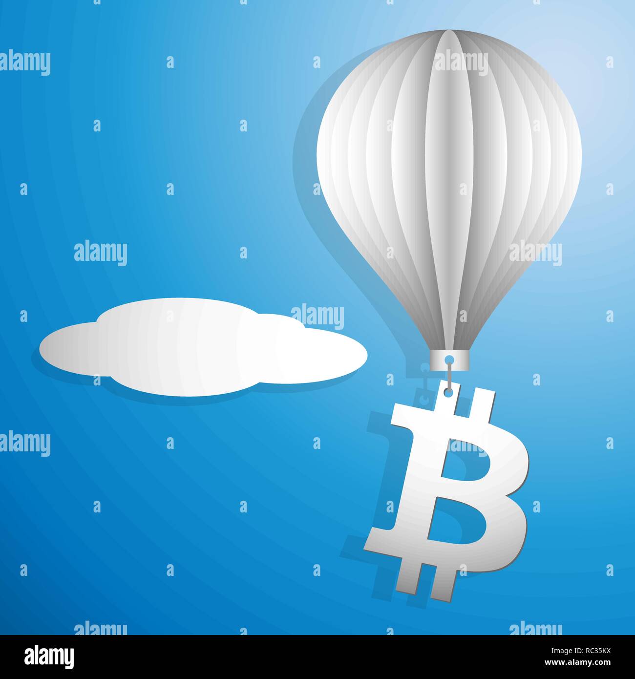 Bitcoin flying up on the sky with green arrow. Increase in price Bitcoin.  Cryptocurrency cartoon concept Stock Vector Image & Art - Alamy