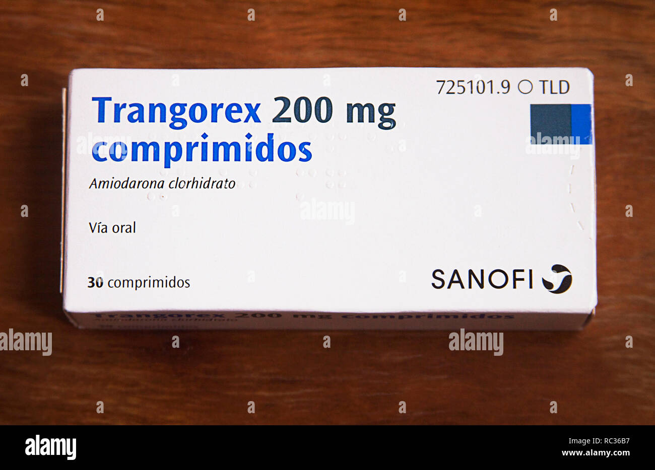 Caracas, Capital District / Venezuela - 12 22 2018: Amiodarone is an antiarrhythmic medication used to treat and prevent a number of types of irregular heartbeats Stock Photo