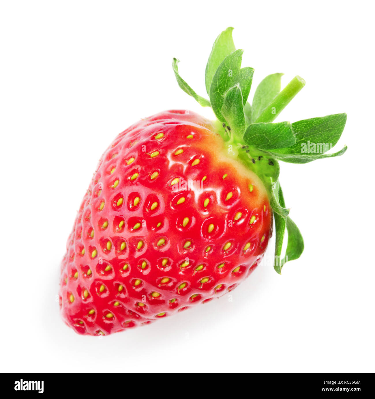 fresh ripe strawberry fruits isolated on white background Stock Photo ...