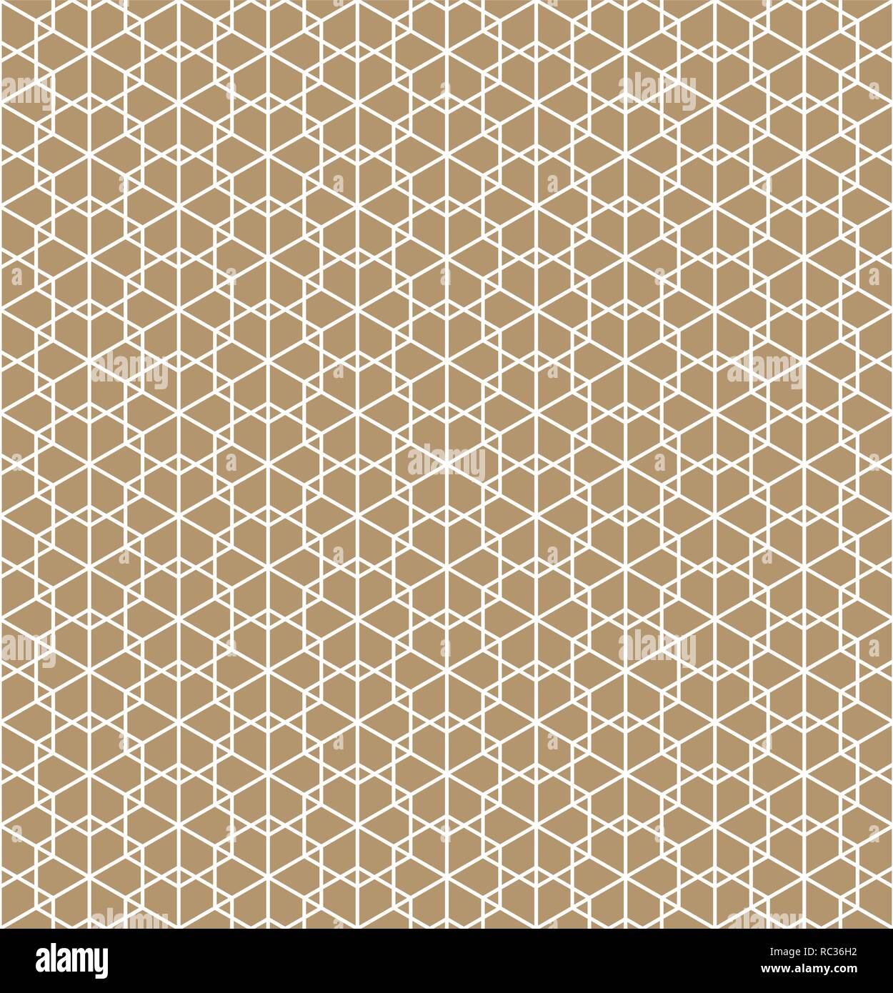 Picture of Seamless pattern based on Japanese ornament Kumiko.Gold background ...