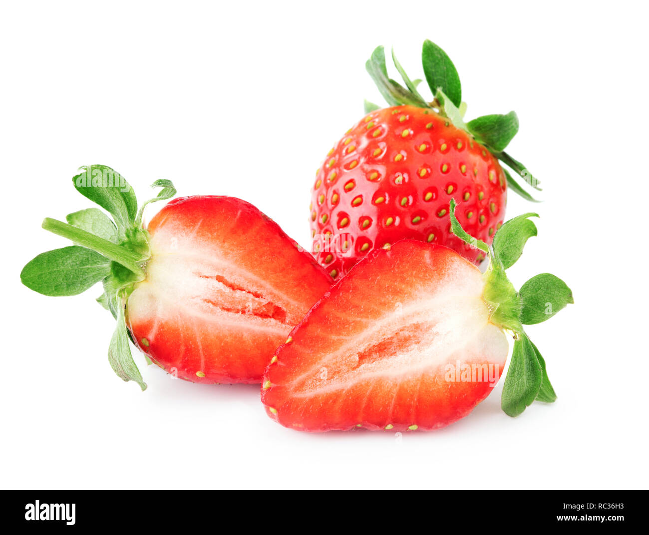fresh ripe strawberry fruits isolated on white background Stock Photo ...