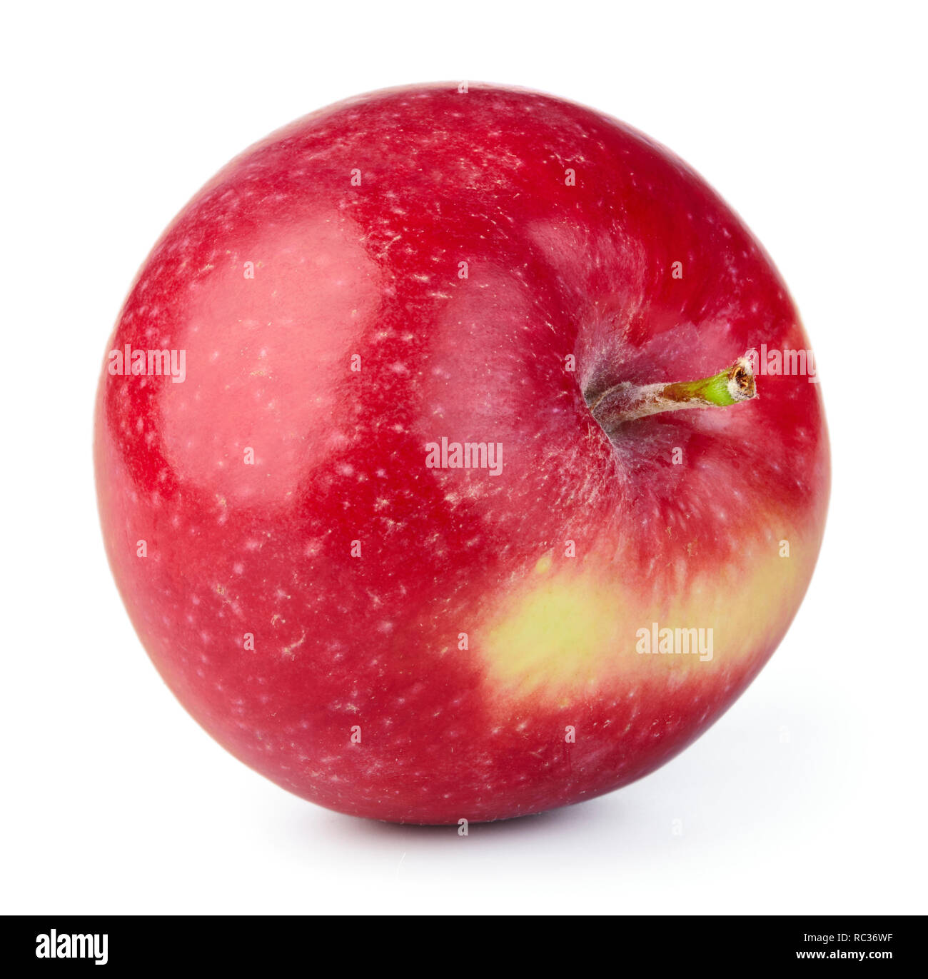 single ripe red apple isolated on white background Stock Photo