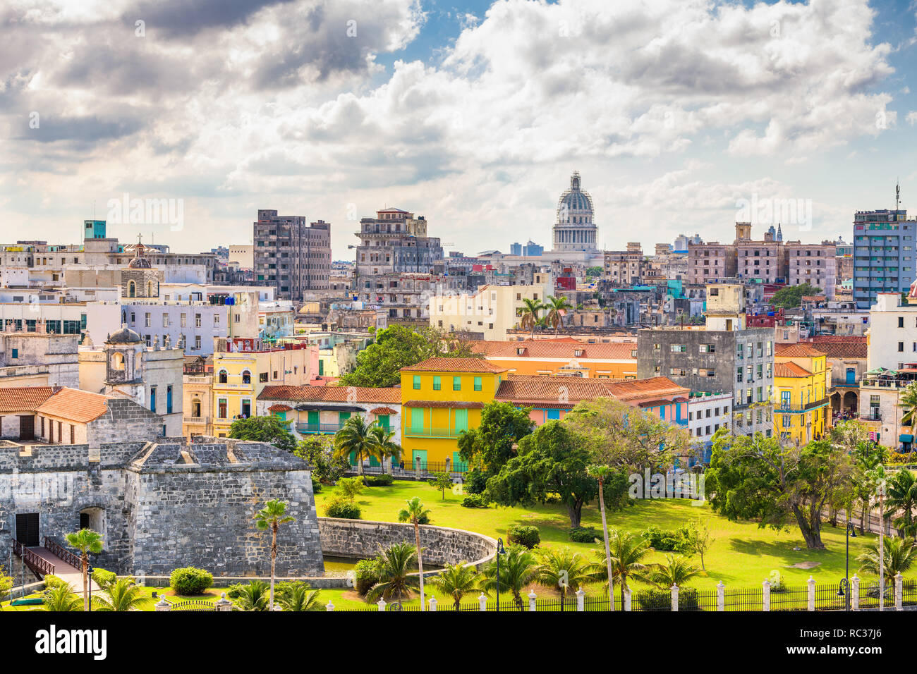 Havana, Cuba downtown skyline. Stock Photo