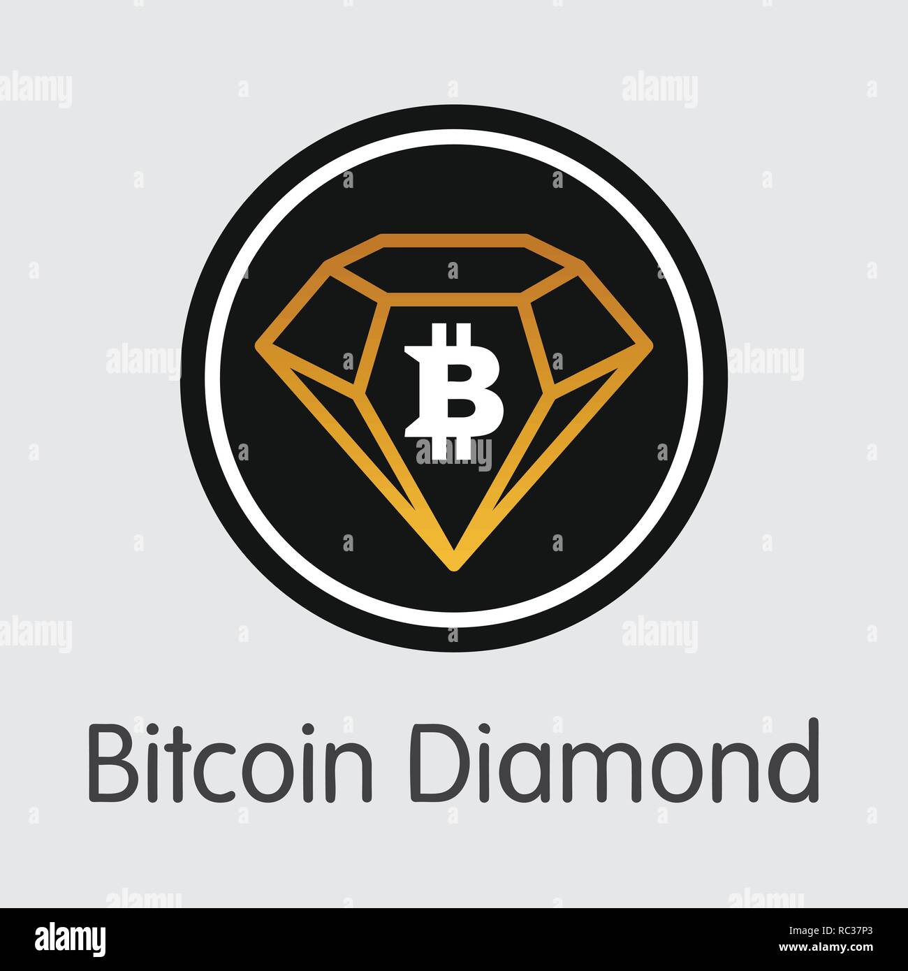 BCD - Bitcoin Diamond. The Icon of Coin or Market Emblem. Stock Vector