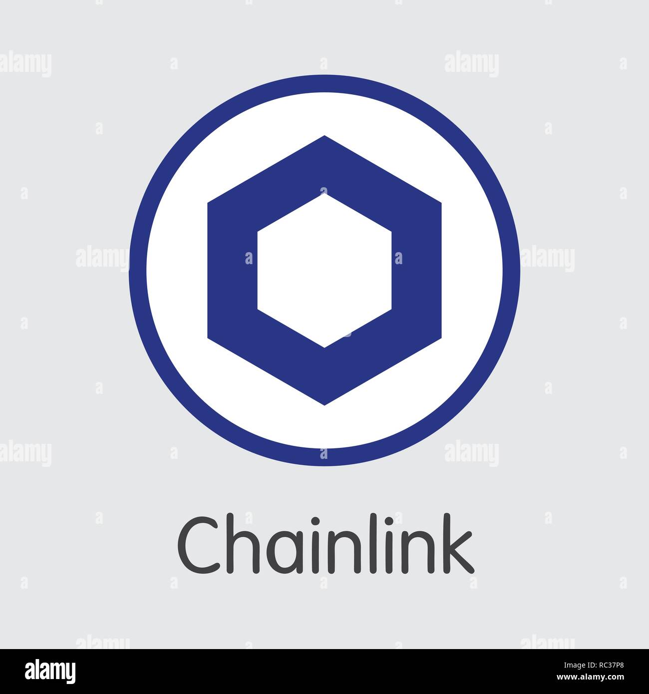 LINK - Chainlink. The Logo of Money or Market Emblem. Stock Vector